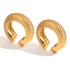 18K chunky stainless steel ear cuff bold ear cuff