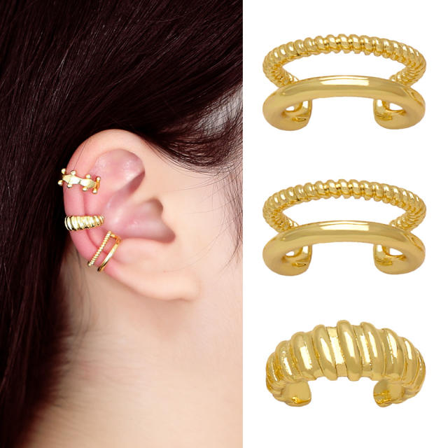 Vintage gold plated copper ear cuff