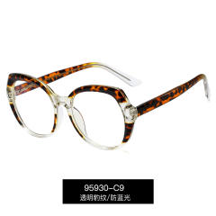 Occident fashion TR90 round shape blue light reading glasses