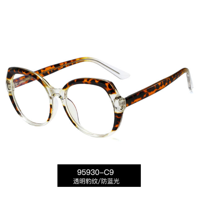 Occident fashion TR90 round shape blue light reading glasses