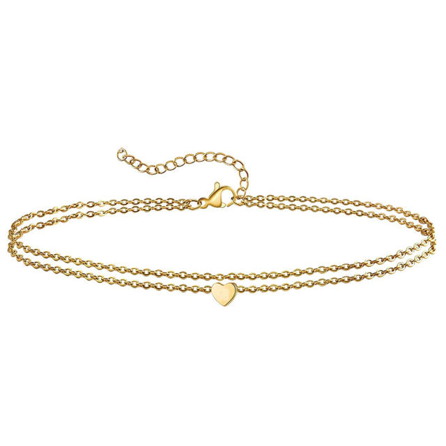 INS concise stainless steel anklet