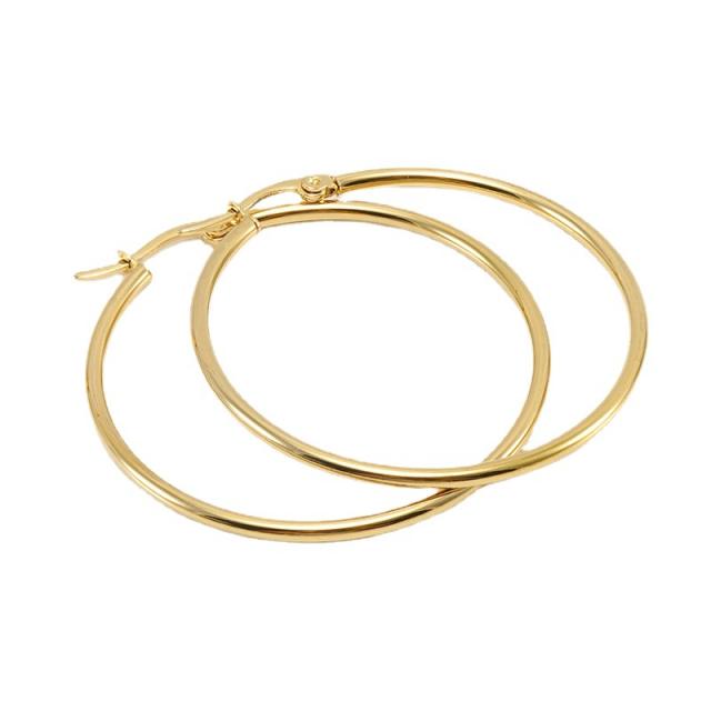 18K easy match big hoop stainless steel earrings