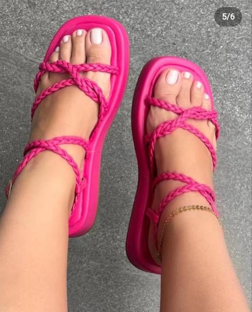 Summer bright color platform gladiator sandals
