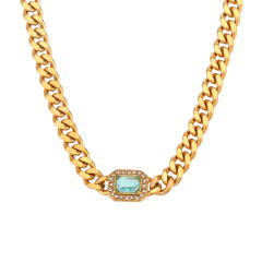 Hot sale cuban link chain stainless steel necklace bracelet set