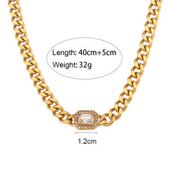 Hot sale cuban link chain stainless steel necklace bracelet set