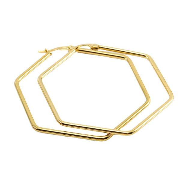 Easy match geometric hoop stainless steel earrings