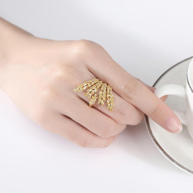 Luxury full cubic zircon vintage copper finger rings