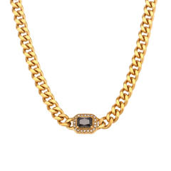 Hot sale cuban link chain stainless steel necklace bracelet set