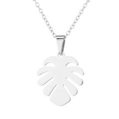 Vintage palm leaf stainless steel necklace set