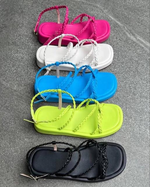 Summer bright color platform gladiator sandals