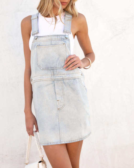 Summer popular denim jumper dress for women