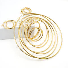 18K easy match big hoop stainless steel earrings