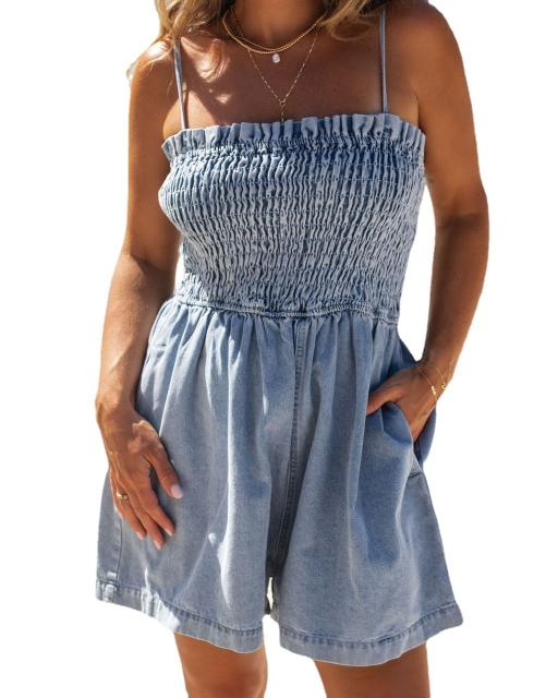Summer denim women rompers