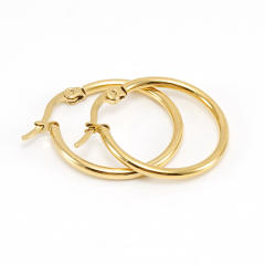 18K easy match big hoop stainless steel earrings