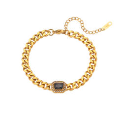 Hot sale cuban link chain stainless steel necklace bracelet set
