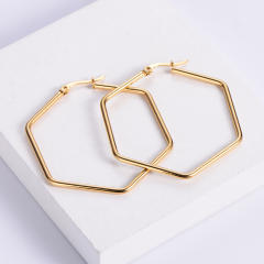 Easy match geometric hoop stainless steel earrings