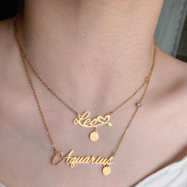 Hot sale zodiac series stainless steel necklace