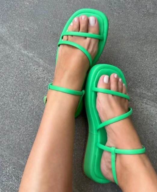 Occident fashion summer bright color platform sandals