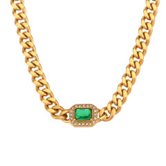 Hot sale cuban link chain stainless steel necklace bracelet set