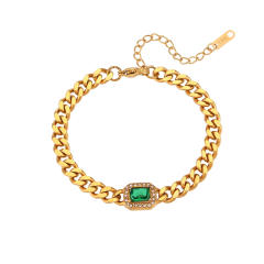 Hot sale cuban link chain stainless steel necklace bracelet set