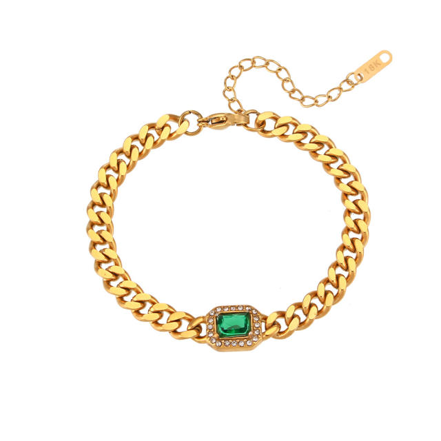 Hot sale cuban link chain stainless steel necklace bracelet set