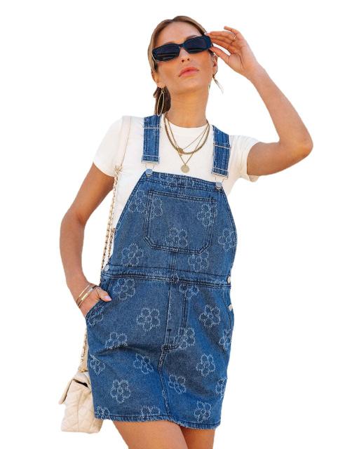 Fashion casual denim overall shorts