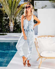Summer casual classic denim women jumpsuit rompers
