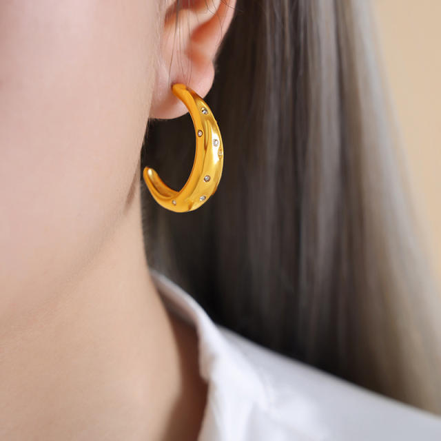 Vintage pearl stainless steel earrings for women
