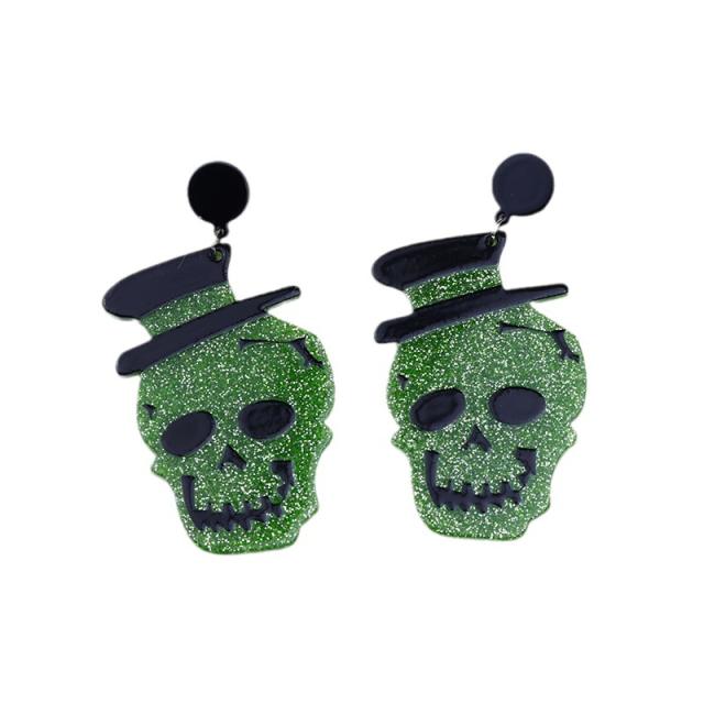 New design halloween skull head earrings