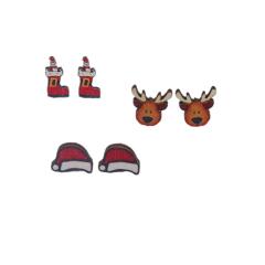New design christmas wood studs earrings set