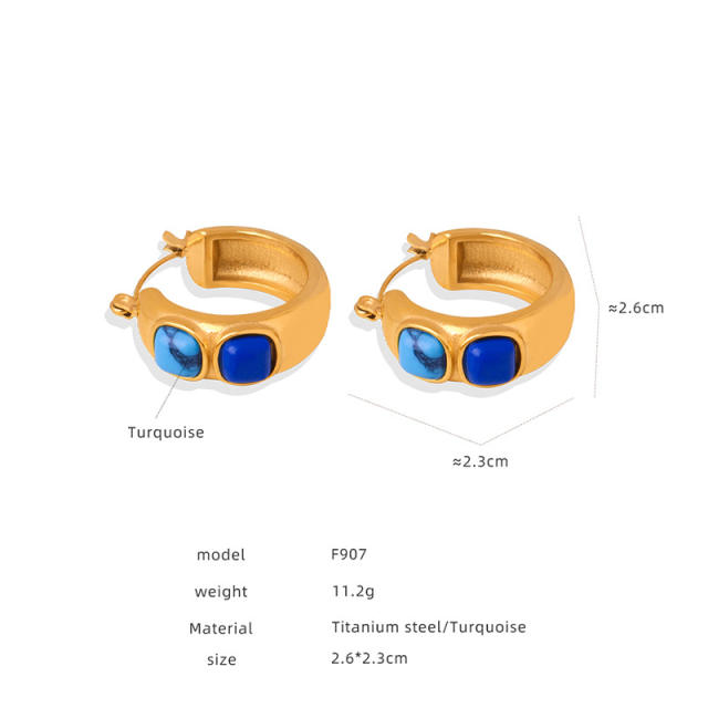 Easy match hoop stainless steel earrings