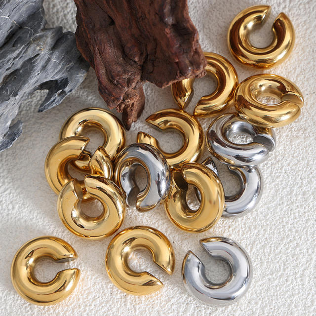Chunky stainless steel ear cuff bold ear cuff