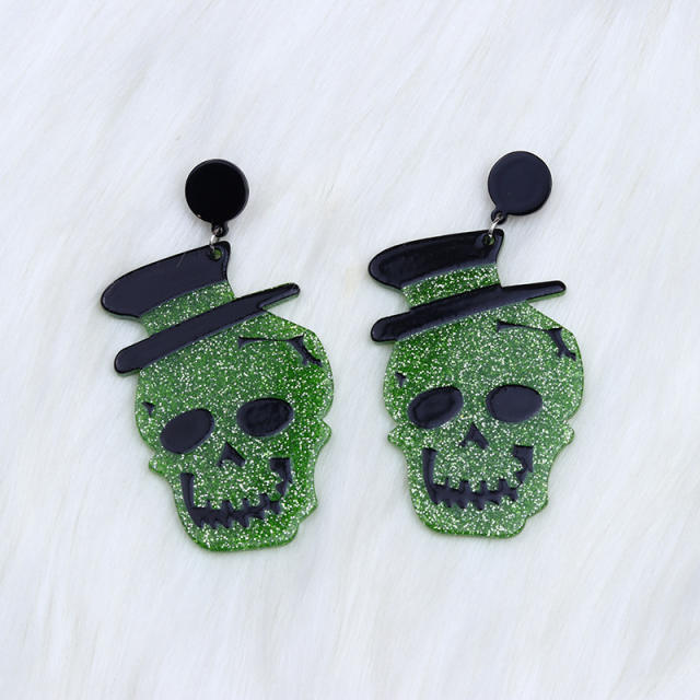 New design halloween skull head earrings