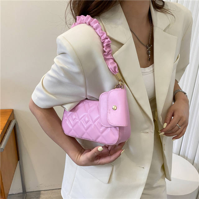 Soft PU colorful quilted shoulder bag for women