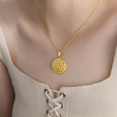 Hiphop coin pendant stainless steel necklace set