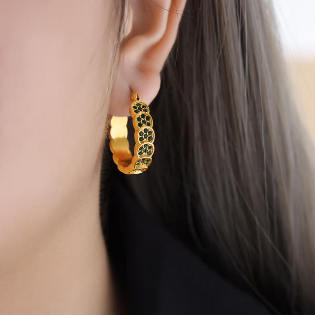 Easy match hoop stainless steel earrings