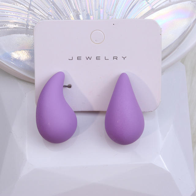 Hot sale chunky teardrop acrylic colorful studs earrings