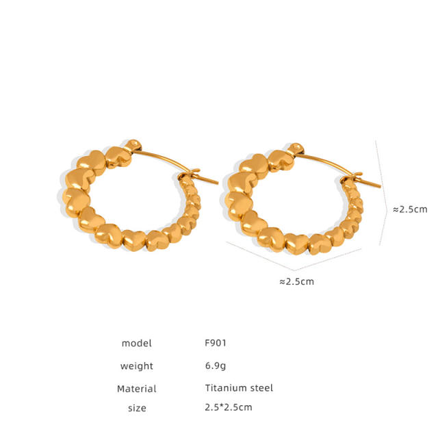 Easy match hoop stainless steel earrings