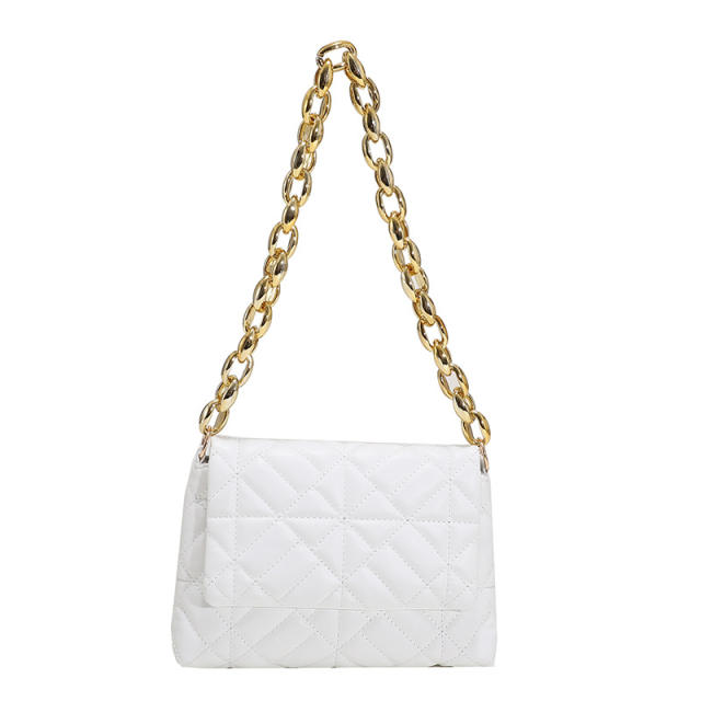Soft color PU quilted pattern acrylic chain bag for women shoulder bag