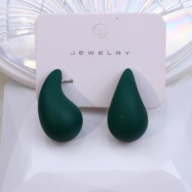 Hot sale chunky teardrop acrylic colorful studs earrings