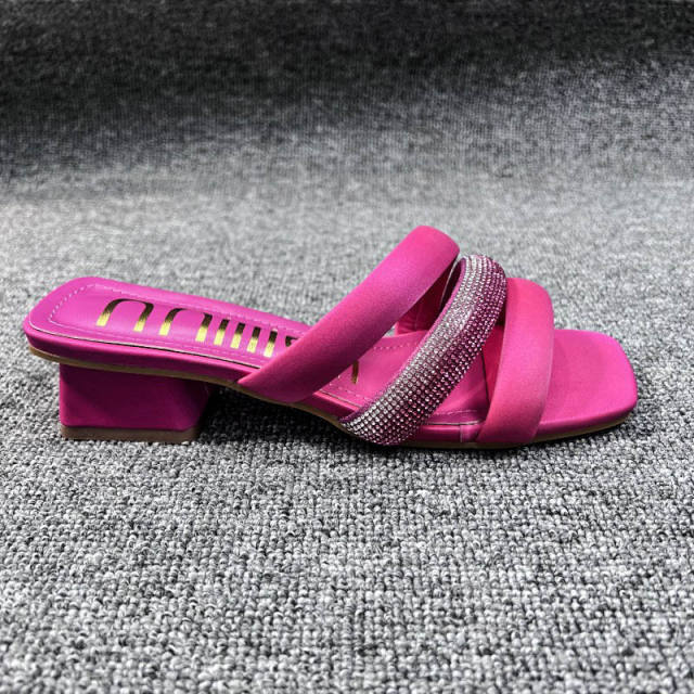 Summer colorful diamond women slippers