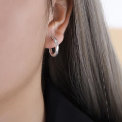 Easy match hoop stainless steel earrings