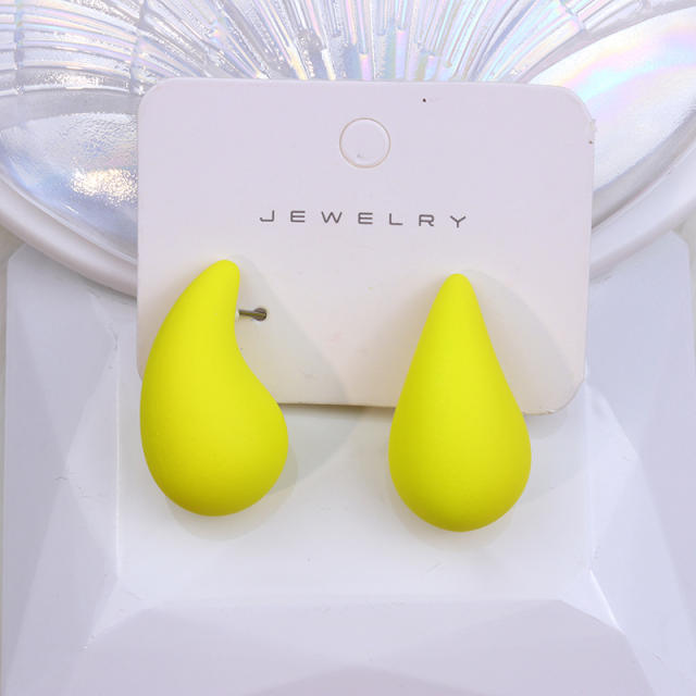 Hot sale chunky teardrop acrylic colorful studs earrings