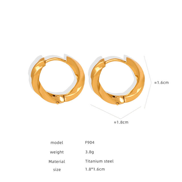 Easy match hoop stainless steel earrings