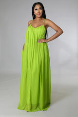 Plain color chiffon slip beach dress holiday dress