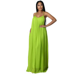 Plain color chiffon slip beach dress holiday dress