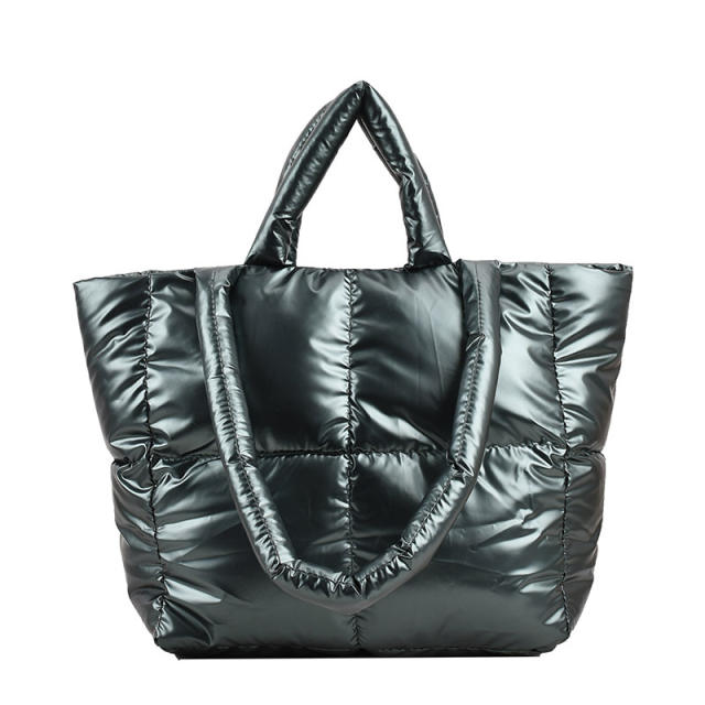 Personality winter puffer bag tote bag for women