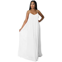 Plain color chiffon slip beach dress holiday dress