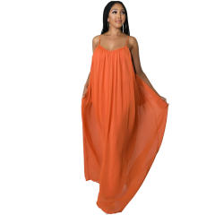 Plain color chiffon slip beach dress holiday dress