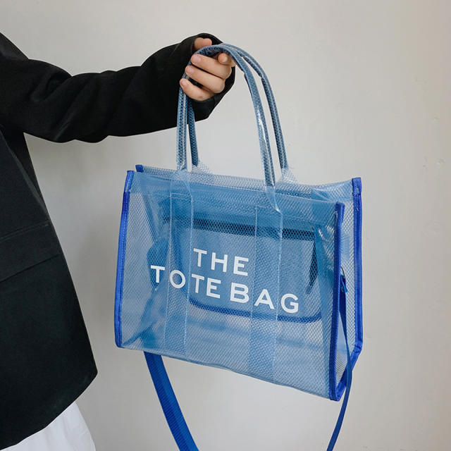 Summer candy color PVC clear tote bag